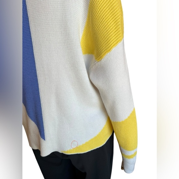 Sweaty Betty Sweater Womens Flash Dance Cotton Knit Pullover Color Block M - Picture 9 of 12